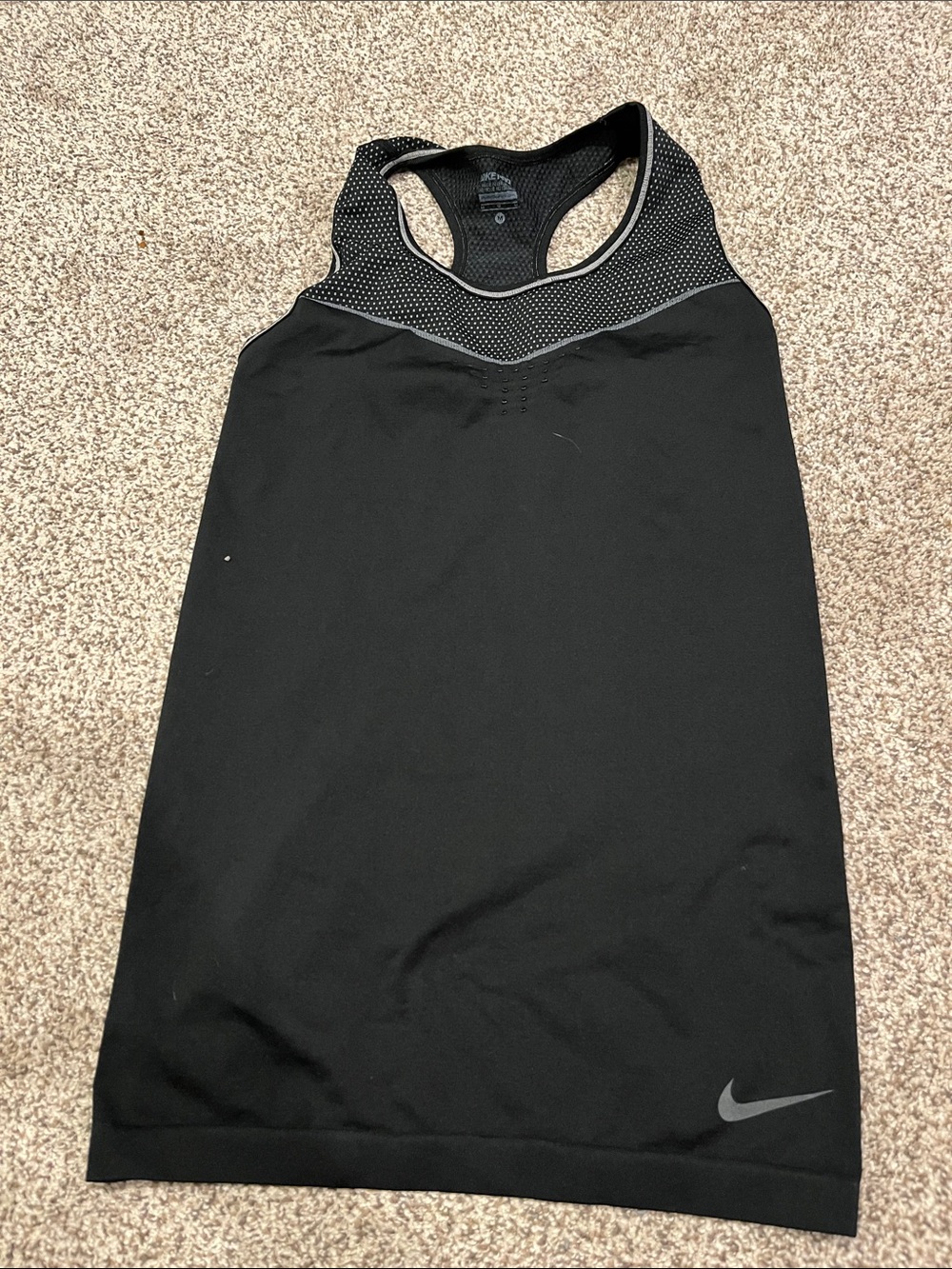 Nike Black Racerback Athletic Tank with Reflective Swoosh